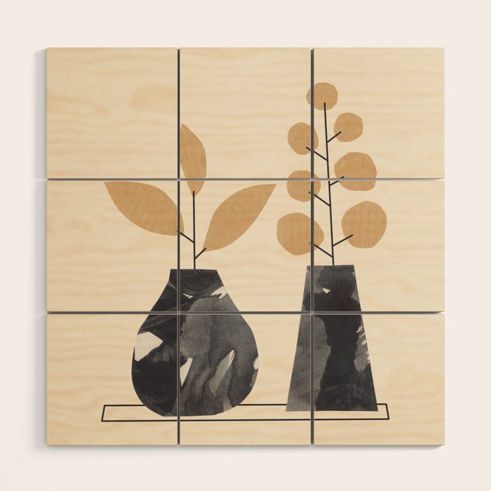 Still Life with Two Vases Wood Wall Art Gallery Image 1