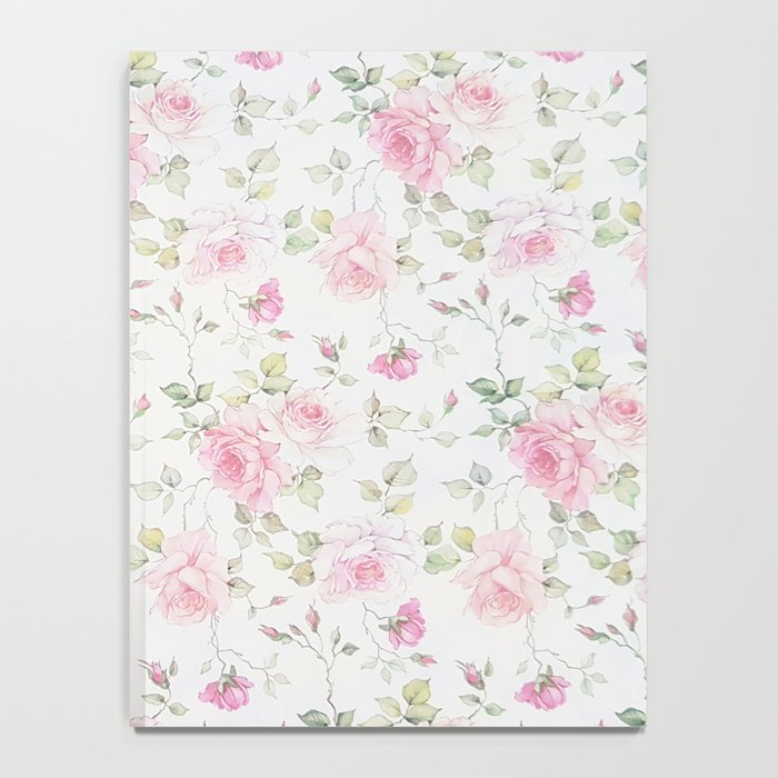 Elegant blush pink white vintage rose floral Notebook Gallery Image 4