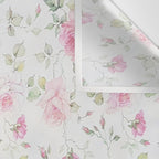 Elegant blush pink white vintage rose floral Wall Tapestry Gallery Image 3