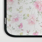 Elegant blush pink white vintage rose floral Laptop Sleeve Gallery Image 3