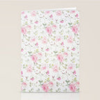 Elegant blush pink white vintage rose floral Stationery Card Gallery Image 2