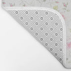 Elegant blush pink white vintage rose floral Bath Mat Gallery Image 2