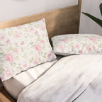Elegant blush pink white vintage rose floral Pillow Sham Gallery Image 2