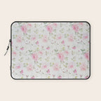 Elegant blush pink white vintage rose floral Laptop Sleeve Gallery Image 1