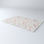 Elegant blush pink white vintage rose floral Rug Gallery Image 3