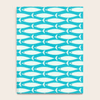 Coastal Fish Minimalist Pattern in Turquoise Aqua Blue Notebook Gallery Image 4