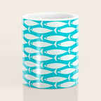 Coastal Fish Minimalist Pattern in Turquoise Aqua Blue Coffee Mug Gallery Image 4