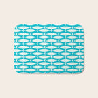 Coastal Fish Minimalist Pattern in Turquoise Aqua Blue Bath Mat Gallery Image 1