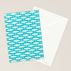 Coastal Fish Minimalist Pattern in Turquoise Aqua Blue Stationery Card Gallery Image 2