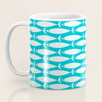 Coastal Fish Minimalist Pattern in Turquoise Aqua Blue Coffee Mug Gallery Image 3