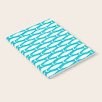 Coastal Fish Minimalist Pattern in Turquoise Aqua Blue Notebook Gallery Image 2