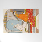 The Timid Bride Indian Painting Miniature  Welcome Mat Gallery Image 1