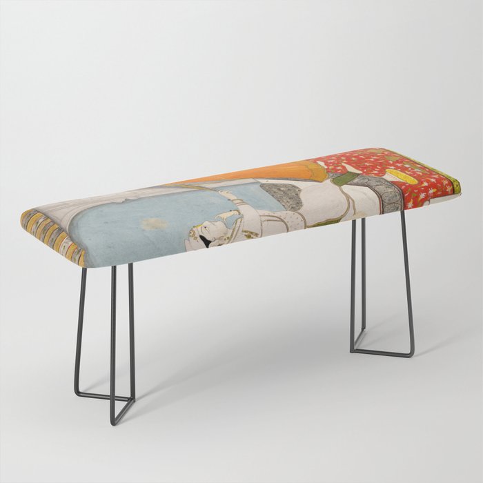 The Timid Bride Indian Painting Miniature  Bench Gallery Image 1