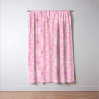 Pink Floral 70s Style Groovy Flowers Window Curtain Gallery Image 3