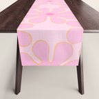 Pink Floral 70s Style Groovy Flowers Table Runner Gallery Image 1