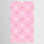Pink Floral 70s Style Groovy Flowers Tablecloth Gallery Image 2