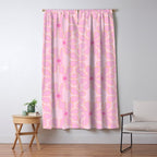 Pink Floral 70s Style Groovy Flowers Window Curtain Gallery Image 5