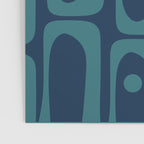 Mid Century Modern Piquet Retro Abstract Multi Pattern in Teal and Navy Blue Poster Gallery Image 3