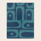 Mid Century Modern Piquet Retro Abstract Multi Pattern in Teal and Navy Blue Notebook Gallery Image 4