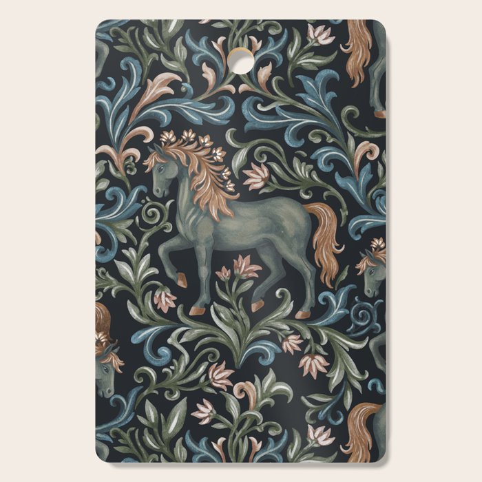 Whimsical Horses Botanicals II Cutting Board Gallery Image 1