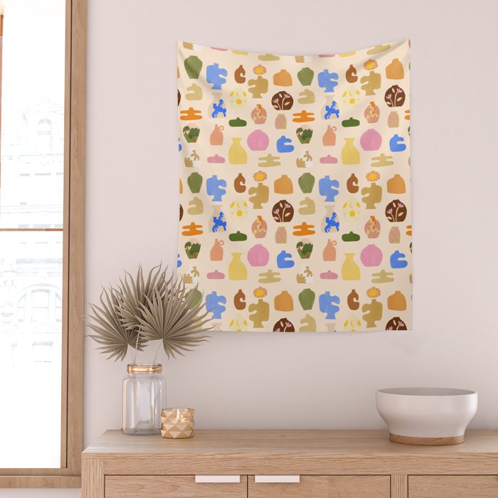 Abstract Vases Wall Tapestry Gallery Image 2