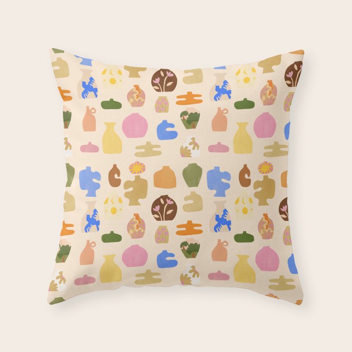 Abstract Vases Throw Pillow Gallery Image 1