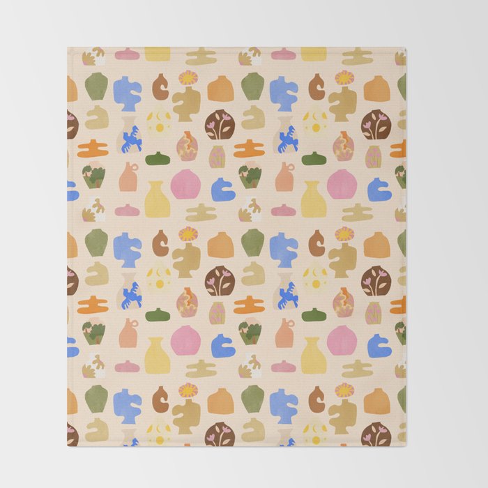 Abstract Vases Throw Blanket Gallery Image 2