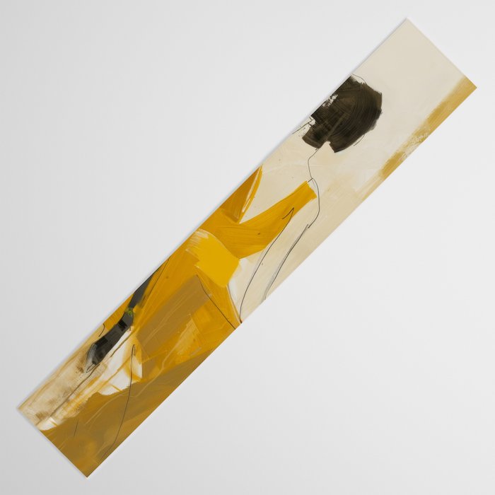 Modern Abstract Woman in Yellow Dress Table Runner Gallery Image 3