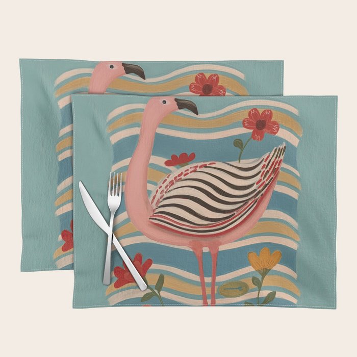 Pink Flamingo Placemat Gallery Image 1