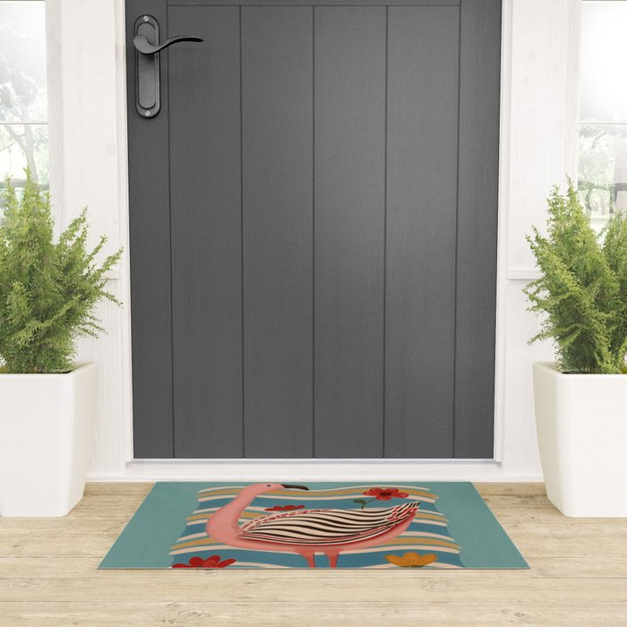 Pink Flamingo Welcome Mat Gallery Image 3