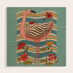 Pink Flamingo Wood Wall Art Gallery Image 1