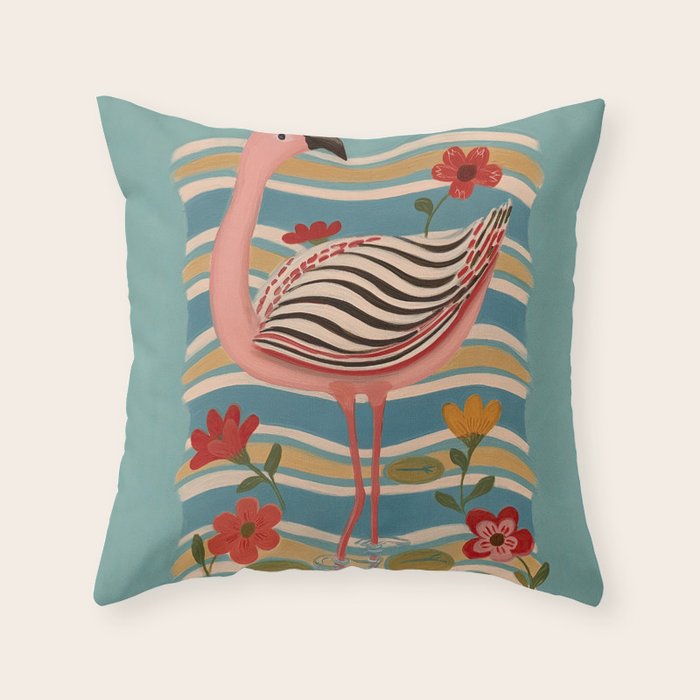 Pink Flamingo Throw Pillow Gallery Image 6