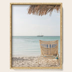Summer Holiday Beach Photo | Aruba Island Ocean View Art Print | Caribbean Nature Travel Photography Serving Tray Gallery Image 1