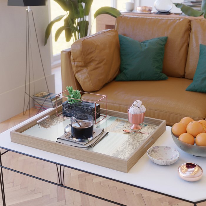 Summer Holiday Beach Photo | Aruba Island Ocean View Art Print | Caribbean Nature Travel Photography Serving Tray Gallery Image 2