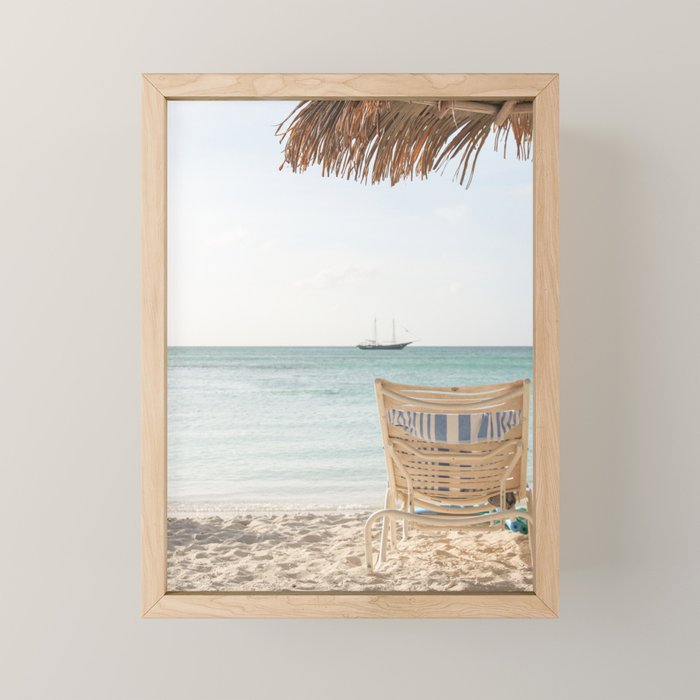 Summer Holiday Beach Photo | Aruba Island Ocean View Art Print | Caribbean Nature Travel Photography Mini Art Print Gallery Image 1