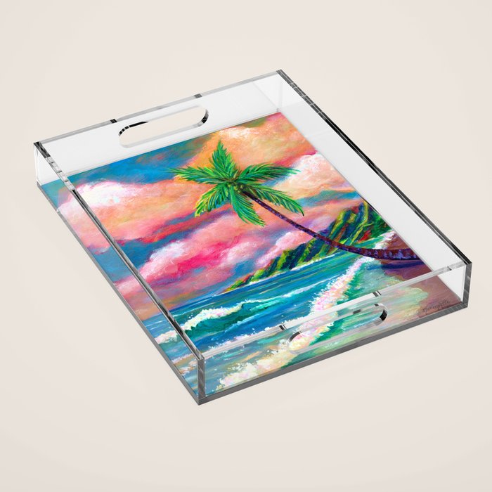 Tropical Na Pali Coast Acrylic Tray Gallery Image 1
