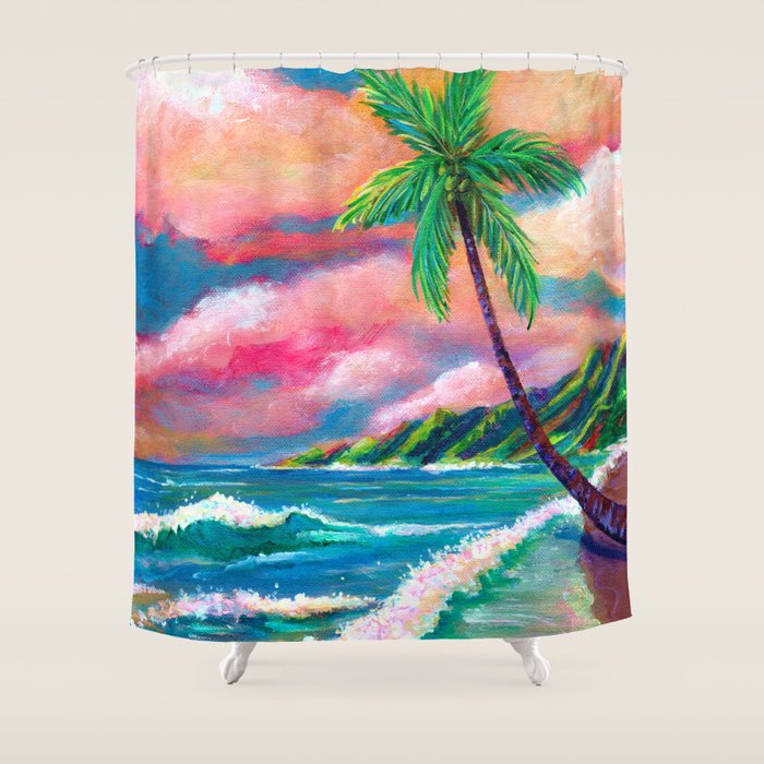 Tropical Na Pali Coast Shower Curtain Gallery Image 1