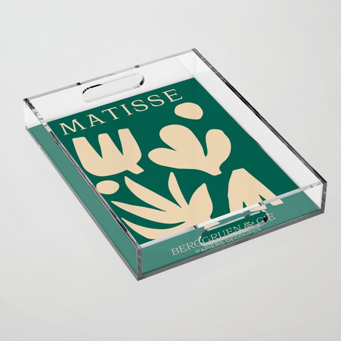 Bottle Green Collage: Paper Cutouts Matisse Edition Acrylic Tray Gallery Image 1