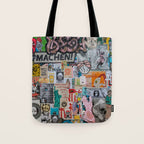 Sticker and graffiti wall background 2 - Berlin street art photography Tote Bag Gallery Image 1