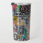 Sticker and graffiti wall background 2 - Berlin street art photography Travel Mug Gallery Image 3