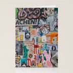 Sticker and graffiti wall background 2 - Berlin street art photography Stationery Card Gallery Image 2