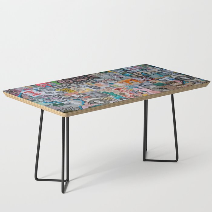 Sticker and graffiti wall background 2 - Berlin street art photography Coffee Table Gallery Image 1