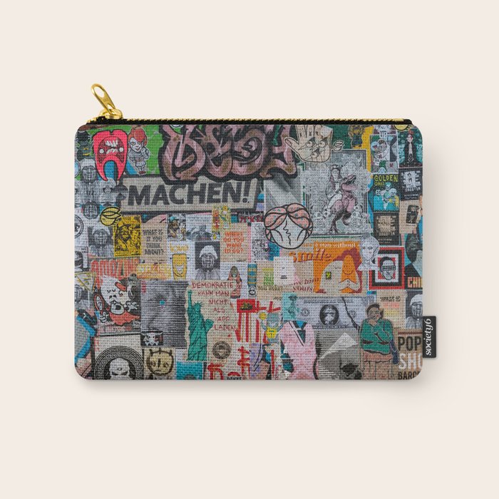 Sticker and graffiti wall background 2 - Berlin street art photography Carry All Pouch Gallery Image 1