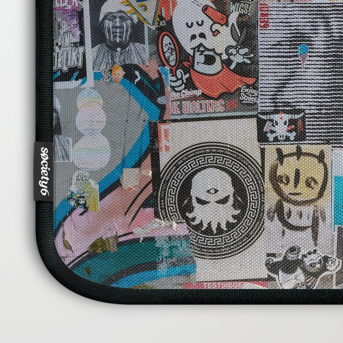 Sticker and graffiti wall background 2 - Berlin street art photography Laptop Sleeve Gallery Image 3