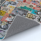 Sticker and graffiti wall background 2 - Berlin street art photography Rug Gallery Image 4