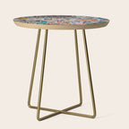 Sticker and graffiti wall background 2 - Berlin street art photography Side Table Gallery Image 1
