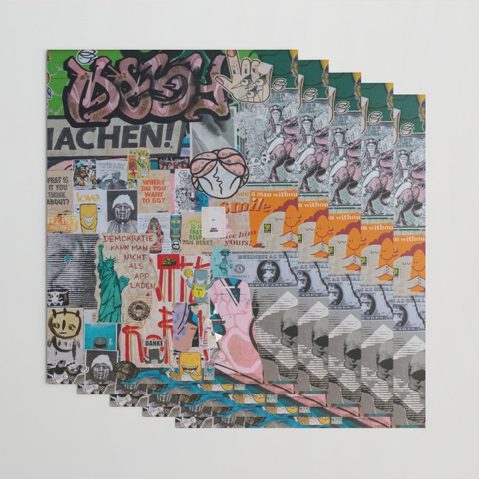 Sticker and graffiti wall background 2 - Berlin street art photography Wrapping Paper Gallery Image 3