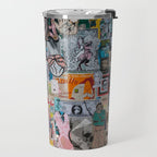 Sticker and graffiti wall background 2 - Berlin street art photography Travel Mug Gallery Image 2
