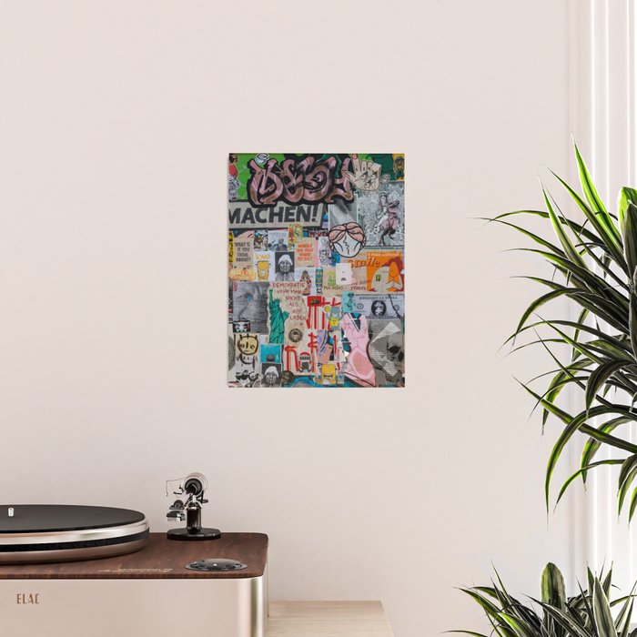 Sticker and graffiti wall background 2 - Berlin street art photography Poster Gallery Image 2