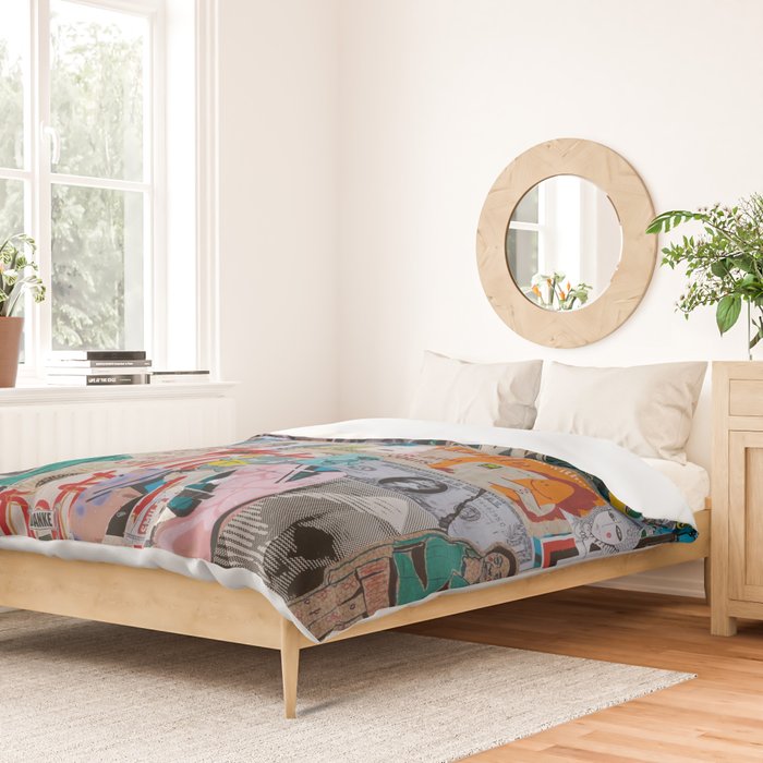 Sticker and graffiti wall background 2 - Berlin street art photography Duvet Cover Gallery Image 2